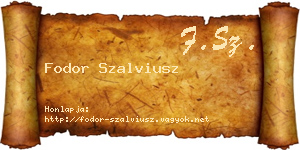 Fodor Szalviusz névjegykártya